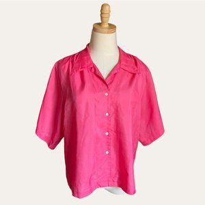 VTG Diane Rich Hot Pink Boxy Short Sleeve Top